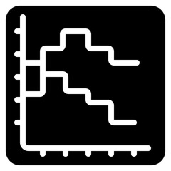 Obraz premium Stepped Line Chart Icon