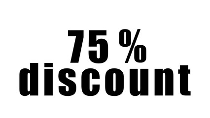 Percentage discount written in black on a high quality isolated white background