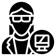 Female Computer Scientist Icon