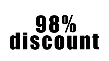 Percentage discount written in black on a high quality isolated white background