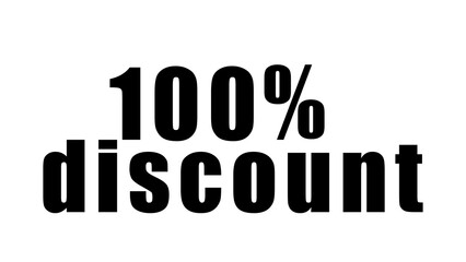 Percentage discount written in black on a high quality isolated white background