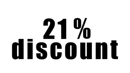 Percentage discount written in black on a high quality isolated white background