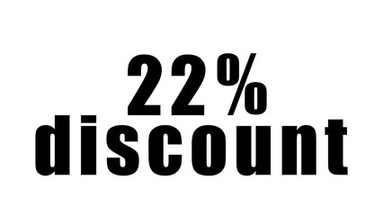 Percentage discount written in black on a high quality isolated white background