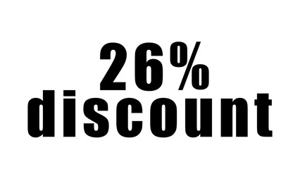 Percentage discount written in black on a high quality isolated white background