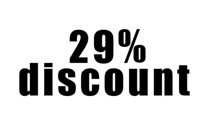 Percentage discount written in black on a high quality isolated white background