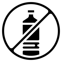 No Plastic Bottles Icon