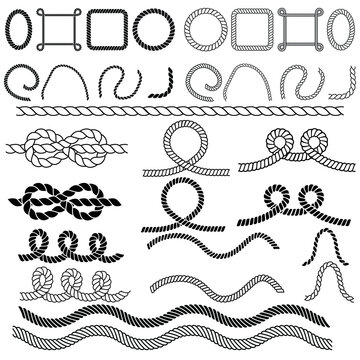 Rope icon vector set. cable illustration sign collection. Frame symbol or logo. knot  mark.
