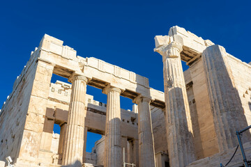 The Propylaia, the entrance gate of Acropolis, Athens Greece