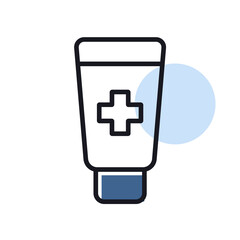 Obraz premium Ointment cream tube medicine vector icon