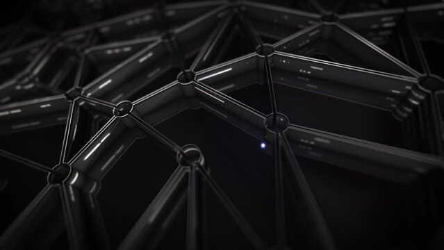 Abstract 3d Hitech Corporate Business Network Background/ 4k animation of an abstract 3d rendered hitech business background of network with nodes structure with data patterns