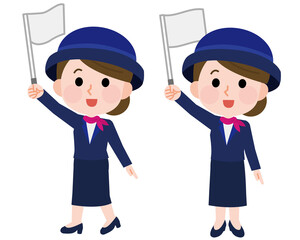 ツアーガイド　女性2　イラスト