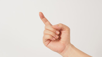Te hand sign (pitch) or the sensitive tone on white background .The sign of tone in key