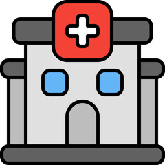 hospital outline color icon
