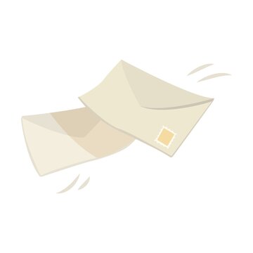 recommend clip art: Paper envelopes. Postman and delivery service. Vector illustration of mailman with bag delivering letters and boxes. Cartoon postal bicycle and car