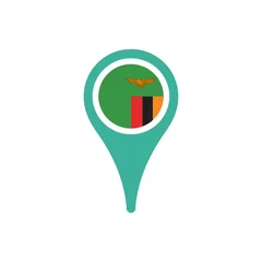 Foto op Aluminium Colour icon for Zambia Flag Map © priyanka