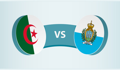 Algeria versus San Marino, team sports competition concept.