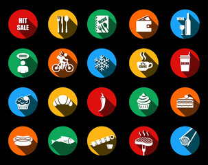 Set of icons food delivery and fast food online store in vector - 507244613