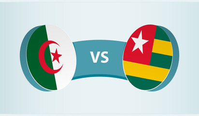 Algeria versus Togo, team sports competition concept.