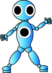 blue robot vector