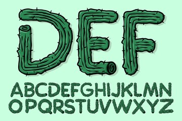 Alphabet cactus style text vector © JayaSenantiasa