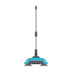 Mop with folding handle. Cleaning supplies flat vector illustration. Household cleaning tools. Brooms, brushes, mops, dustpan isolated on white