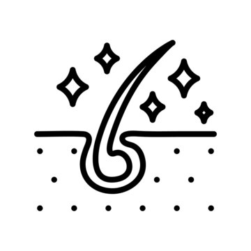 recommend clip art: Hair care and treatment flat line icon. Outline sign mascara for mobile concept and web design, store