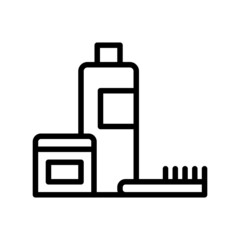 Hair care and treatment flat line icon. Outline sign mascara for mobile concept and web design, store