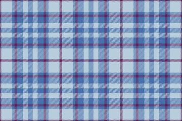 Plaid background, check seamless pattern in blue. Vector fabric texture for textile print, wrapping paper, gift card or wallpaper.