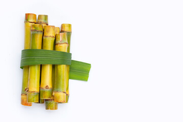 Sugar cane on white background.