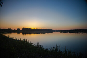 sunset over the river