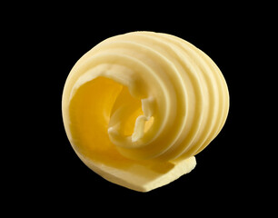 Deko Butterlocke auf schwarz Freisteller