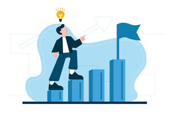 business graph graph competence learn skill graphics graphics screen men infographics blue white background