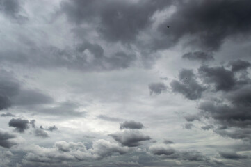 Dramatic sky - Background of dark clouds before thunder-storm