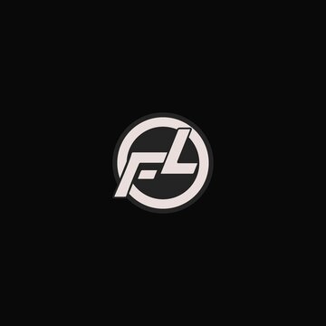 Initial FL logo circle line style, simple esport team logo design