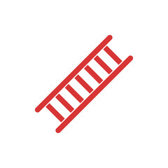 Ladder red vector icon