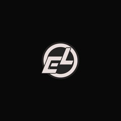 Initial EL logo circle line style, simple esport team logo design - obrazy, fototapety, plakaty