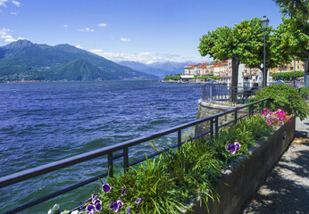 stunning panoramic view at Como lake.Bellagio,Italian lakes,Italy