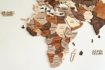 Fotobehang Afrika wooden map of africa craft for home wall decorations  © Retamosa