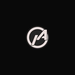 Initial IA logo circle line style, simple esport team logo design © Abdul