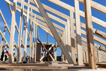 Roof construction in a private house