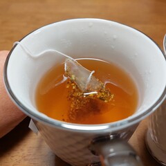 The color of the pumpkin tea purifies the mind.