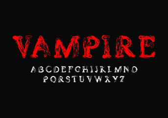 Bold font with horror style. Vector font for typography, title writing, poster or logo needs