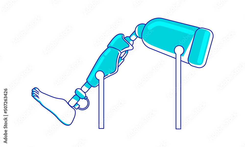 Poster prothesis device semi flat color vector element. full sized object on white. bionic implant. replace