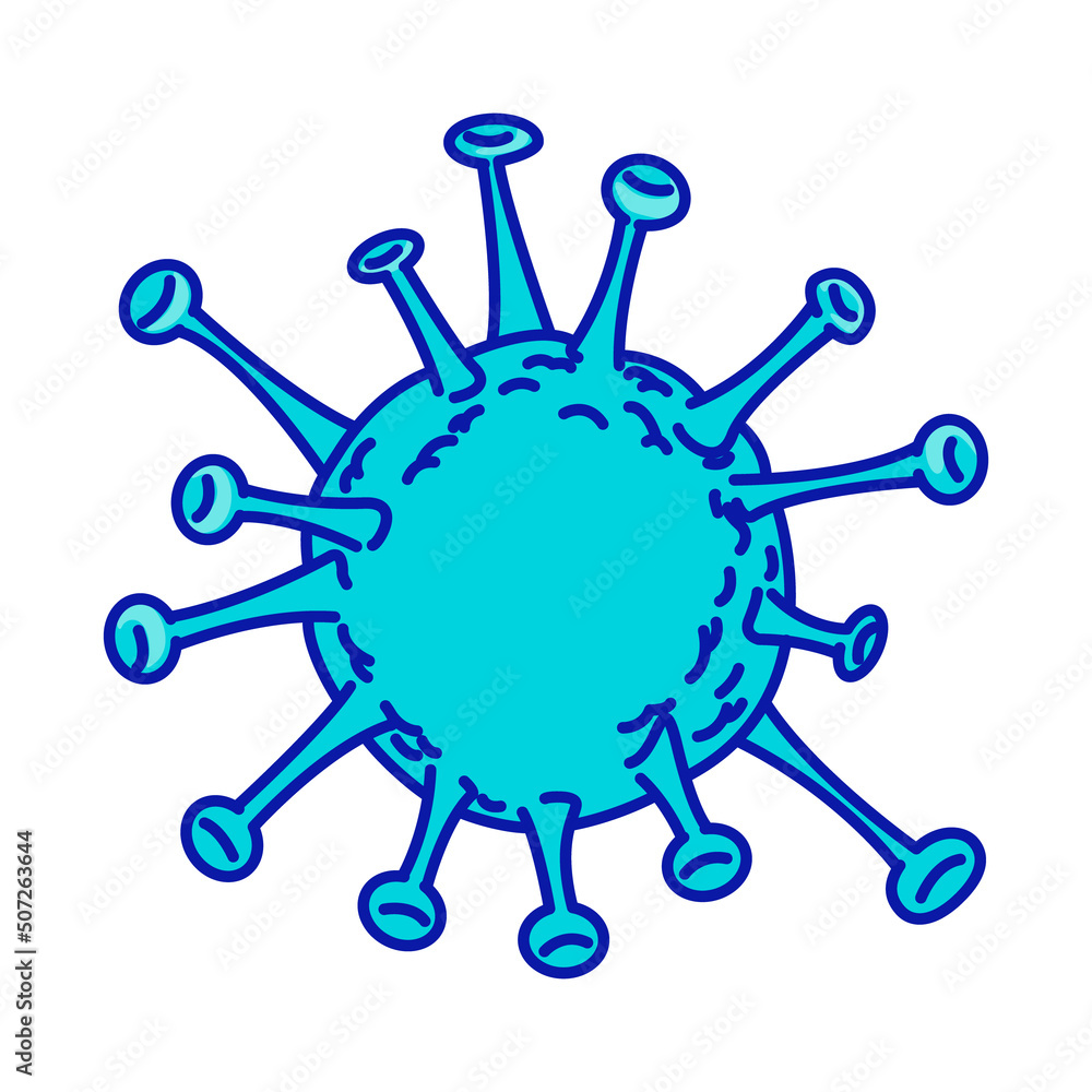 Poster virus semi flat color vector element. full sized object on white. microbiology. scientific sample. i