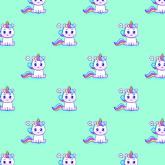 seamless pattern with cute unicorn