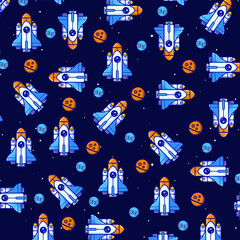 Fototapeta premium seamless pattern with spaceshuttle