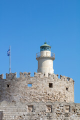 Fototapeta na wymiar The fortress of Agios Nikolaos (Saint Nicholas) in Rhodes, Greece