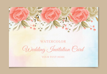 Set of card with flower rose, leaves. Wedding red, orange, and gold concept. Floral poster, invite. Vector decorative greeting card or invitation design background 