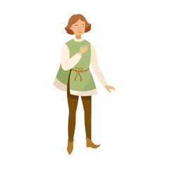 Men in medieval costumes cartoon illustration. Queen, princess and aristocrats characters. History, style concept