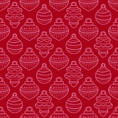 New year seamless Christmas tree balls pattern for fabrics and packaging and gifts and linens and kids